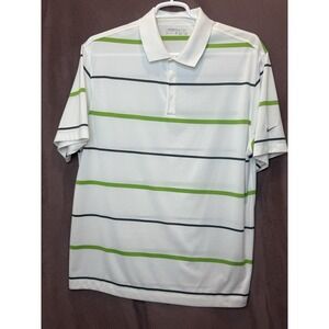Nike Golf Dri Fit Polo XL Green‎ Black White Stripe ShortSleeve Shirt Grandpa